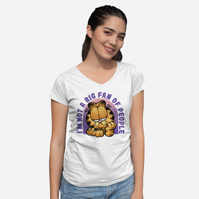 Not A Big Fan Of People-Womens-V-Neck-Tee-glitchygorilla