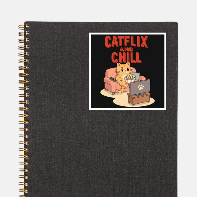 Catflix And Chill-None-Glossy-Sticker-Tri haryadi