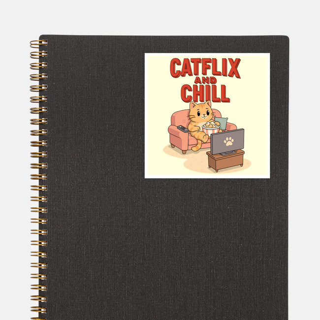 Catflix And Chill-None-Glossy-Sticker-Tri haryadi