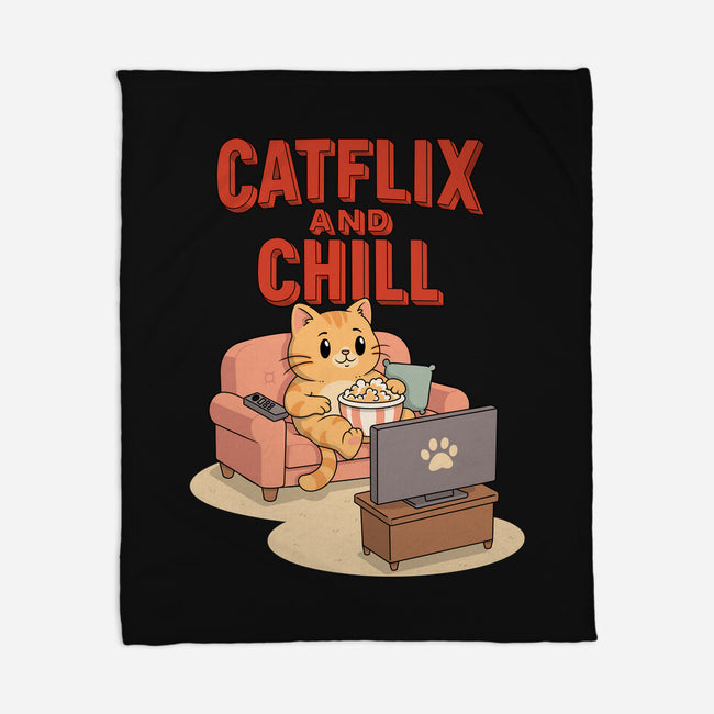 Catflix And Chill-None-Fleece-Blanket-Tri haryadi