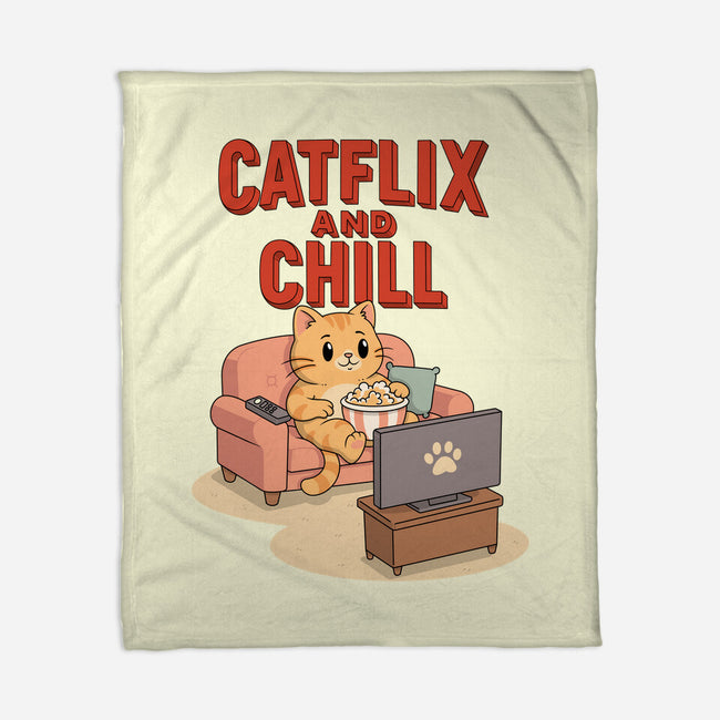 Catflix And Chill-None-Fleece-Blanket-Tri haryadi