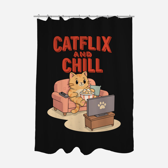 Catflix And Chill-None-Polyester-Shower Curtain-Tri haryadi