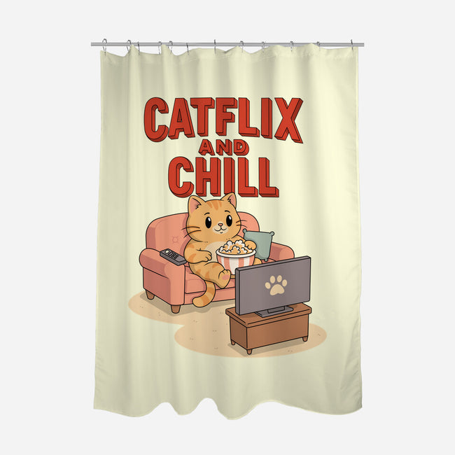Catflix And Chill-None-Polyester-Shower Curtain-Tri haryadi
