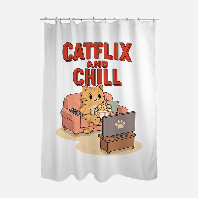 Catflix And Chill-None-Polyester-Shower Curtain-Tri haryadi