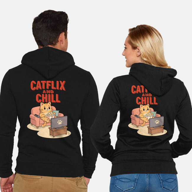 Catflix And Chill-Unisex-Zip-Up-Sweatshirt-Tri haryadi