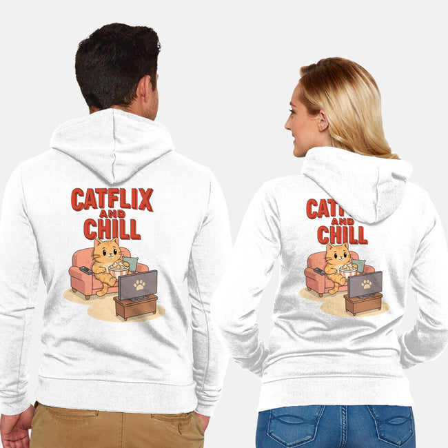 Catflix And Chill-Unisex-Zip-Up-Sweatshirt-Tri haryadi
