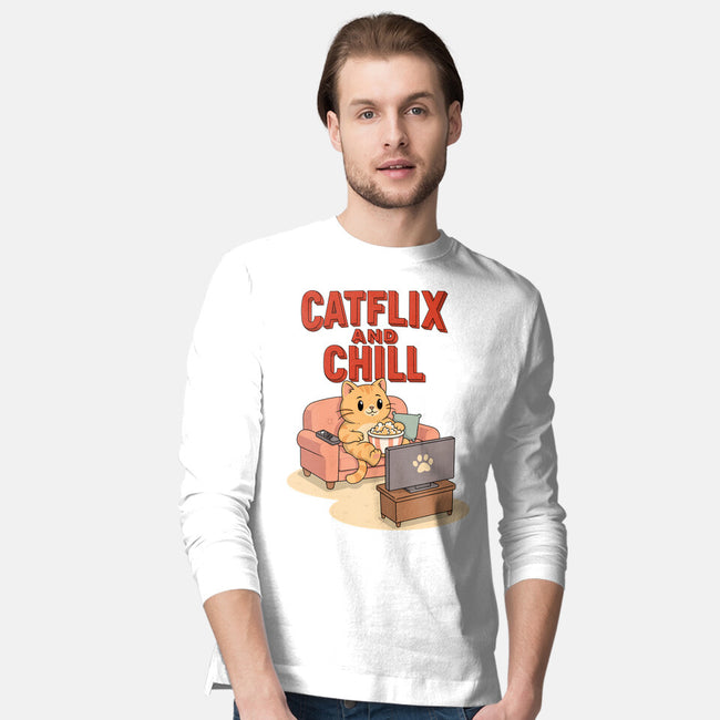 Catflix And Chill-Mens-Long Sleeved-Tee-Tri haryadi