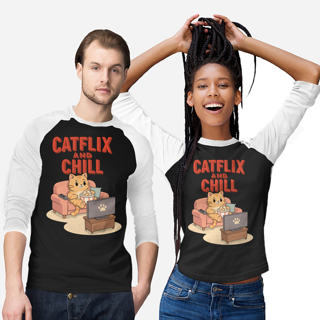 Catflix And Chill-Unisex-Baseball-Tee-Tri haryadi