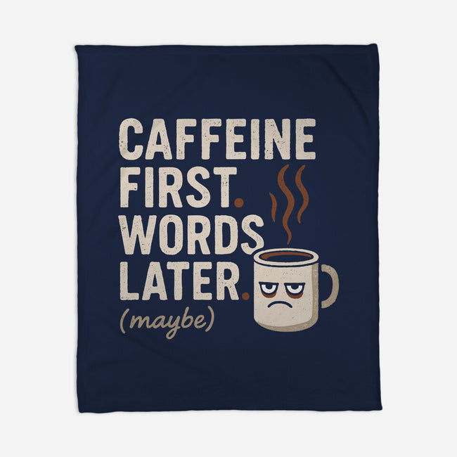 Caffeine First Words Later-None-Fleece-Blanket-Popnotic