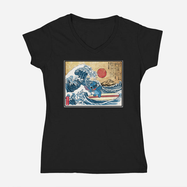 Ohana In Japan-Womens-V-Neck-Tee-DrMonekers