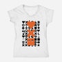 LD And Robots-Womens-V-Neck-Tee-DrMonekers