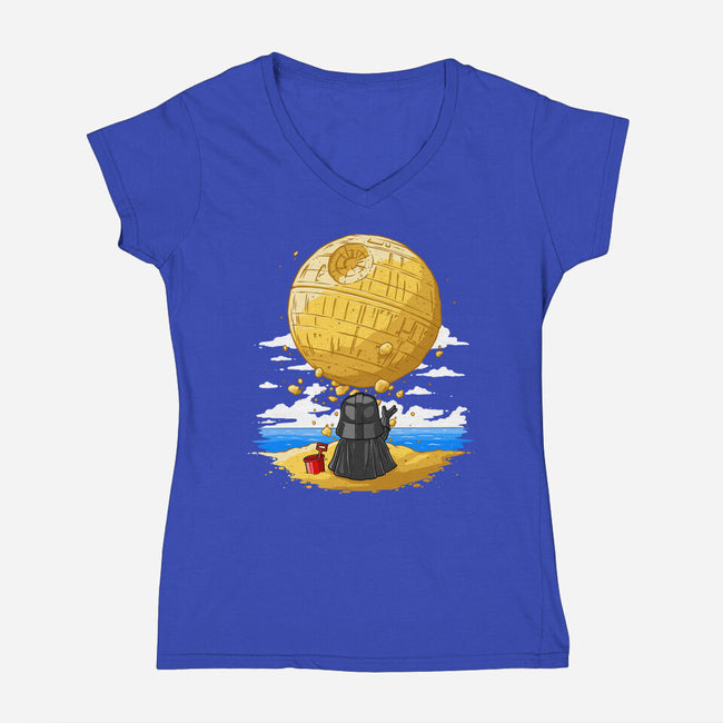 Darkside Sandcastles-Womens-V-Neck-Tee-drbutler