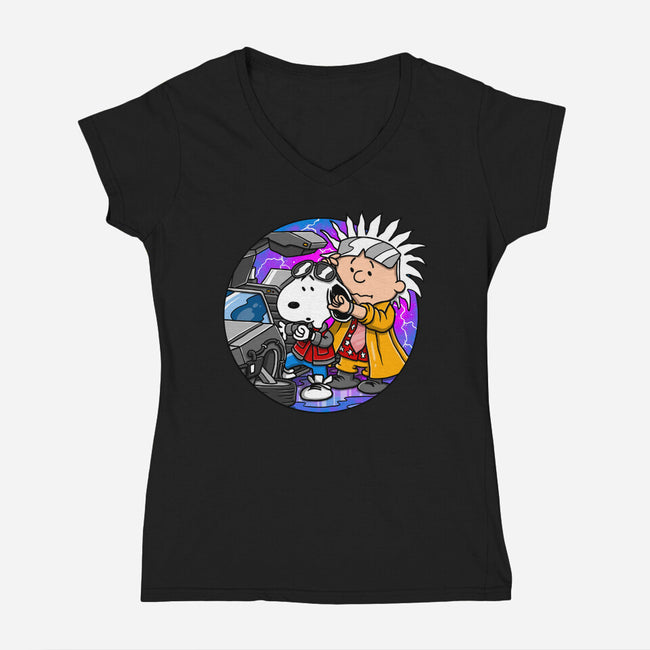 The Great Beagle Wave-Womens-V-Neck-Tee-drbutler