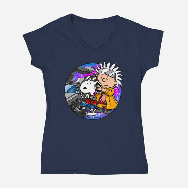 The Great Beagle Wave-Womens-V-Neck-Tee-drbutler