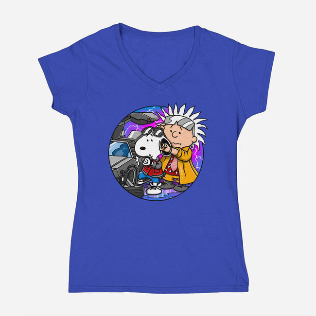 The Great Beagle Wave-Womens-V-Neck-Tee-drbutler