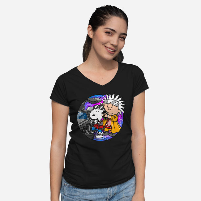 The Great Beagle Wave-Womens-V-Neck-Tee-drbutler