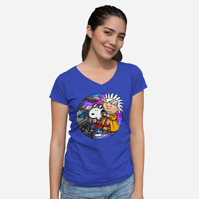 The Great Beagle Wave-Womens-V-Neck-Tee-drbutler