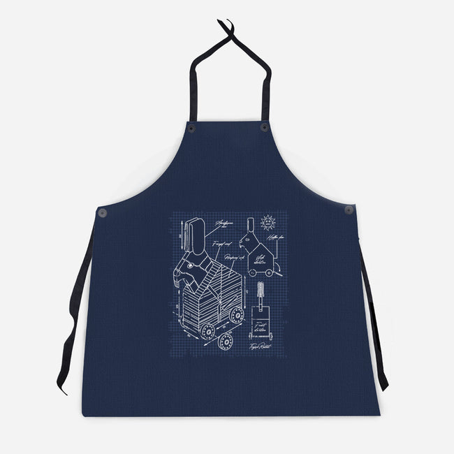 Trojan Rabbit Blueprints-Unisex-Kitchen-Apron-drbutler