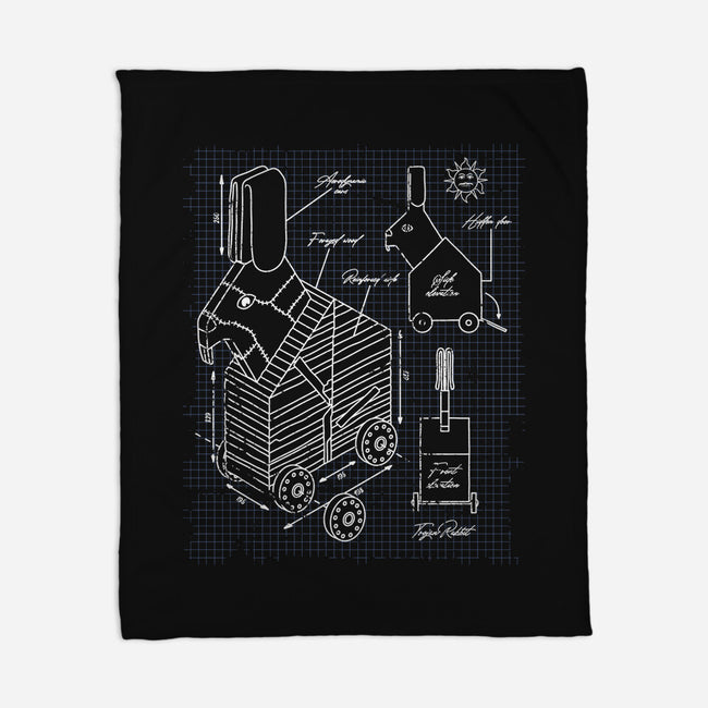 Trojan Rabbit Blueprints-None-Fleece-Blanket-drbutler