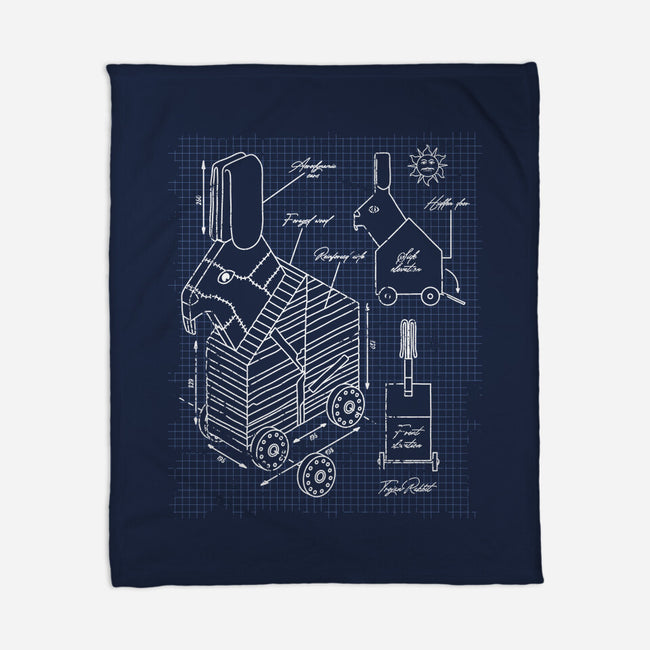 Trojan Rabbit Blueprints-None-Fleece-Blanket-drbutler