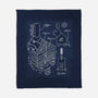 Trojan Rabbit Blueprints-None-Fleece-Blanket-drbutler