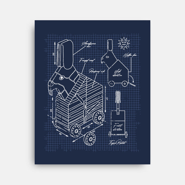Trojan Rabbit Blueprints-None-Stretched-Canvas-drbutler