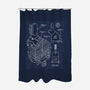 Trojan Rabbit Blueprints-None-Polyester-Shower Curtain-drbutler