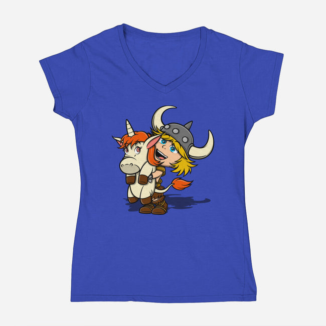 Unicorns And Dungeons-Womens-V-Neck-Tee-drbutler