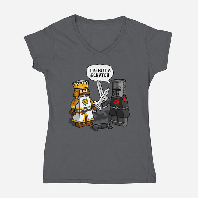 Tis But A Block Scratch-Womens-V-Neck-Tee-drbutler