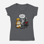 Tis But A Block Scratch-Womens-V-Neck-Tee-drbutler