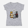 Tis But A Block Scratch-Womens-V-Neck-Tee-drbutler