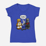 Tis But A Block Scratch-Womens-V-Neck-Tee-drbutler