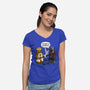 Tis But A Block Scratch-Womens-V-Neck-Tee-drbutler