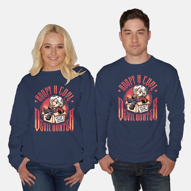 Adopt A Devil Hunter-Unisex-Crew Neck-Sweatshirt-demonigote