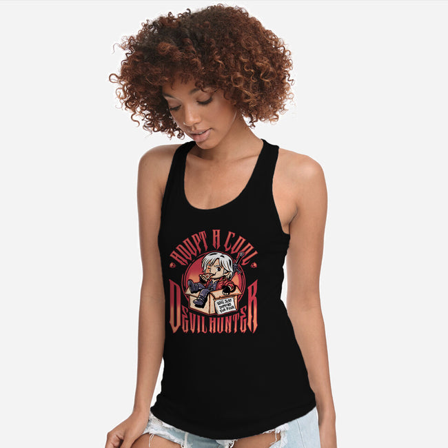 Adopt A Devil Hunter-Womens-Racerback-Tank-demonigote