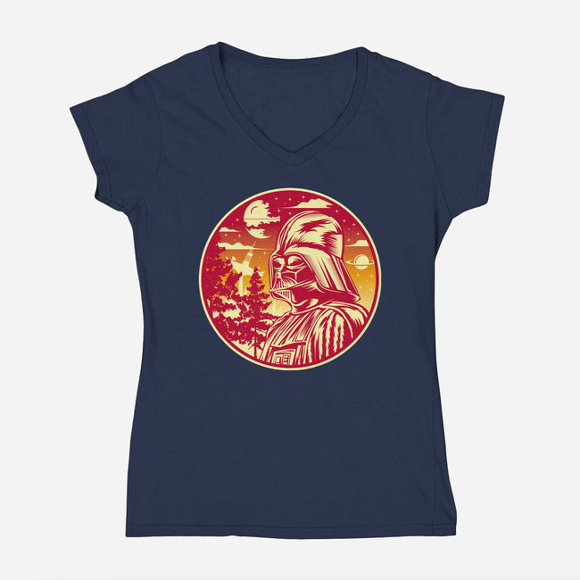 A Master Under The Sunset-Womens-V-Neck-Tee-SuperEdu