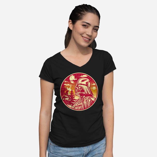 A Master Under The Sunset-Womens-V-Neck-Tee-SuperEdu