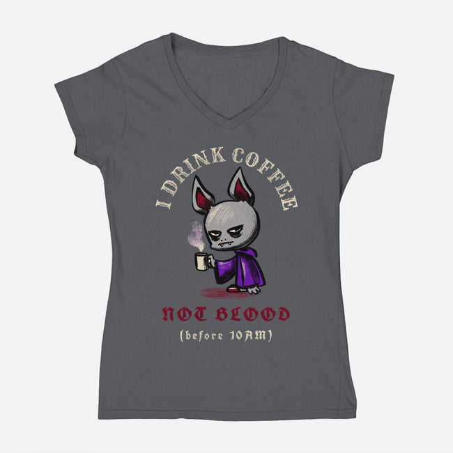 Morning Vampire Problems-Womens-V-Neck-Tee-FunkVampire