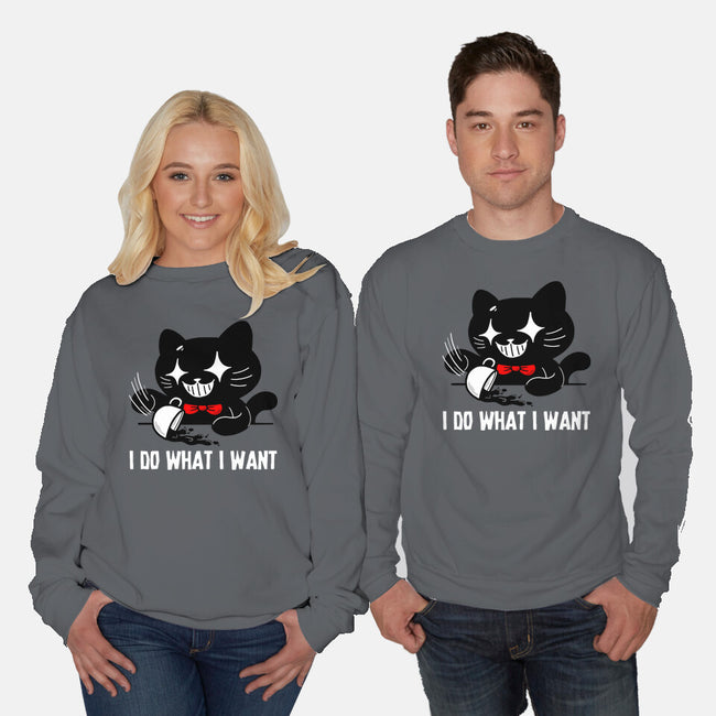 I Do What I Want Cat-Unisex-Crew Neck-Sweatshirt-krisren28