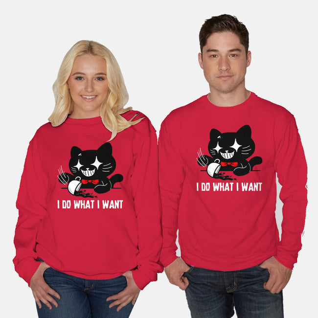 I Do What I Want Cat-Unisex-Crew Neck-Sweatshirt-krisren28