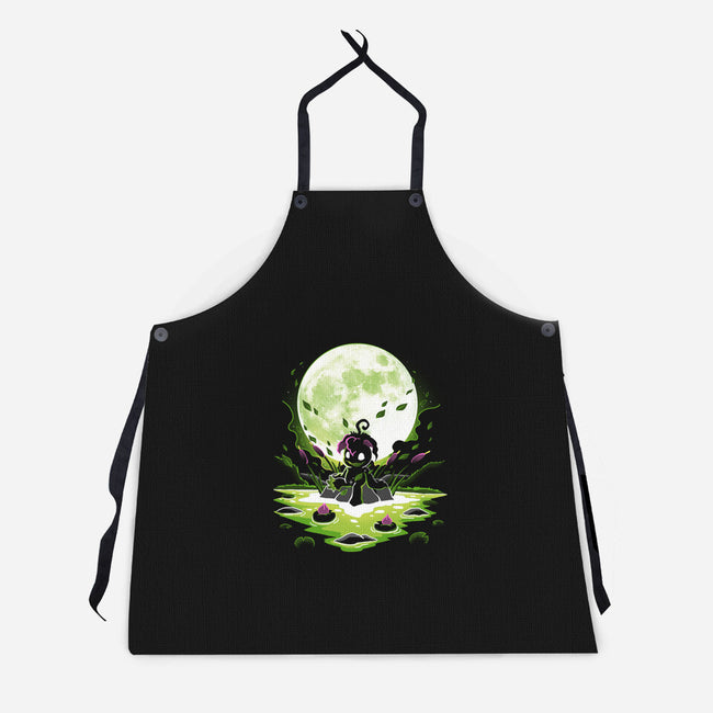 Digi Leaf Moon-Unisex-Kitchen-Apron-Vallina84