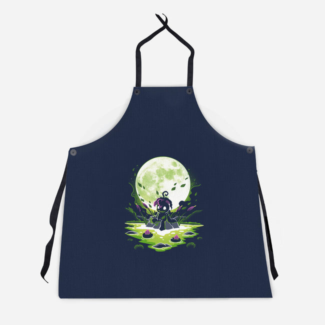 Digi Leaf Moon-Unisex-Kitchen-Apron-Vallina84
