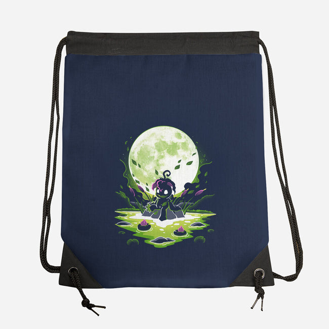 Digi Leaf Moon-None-Drawstring-Bag-Vallina84
