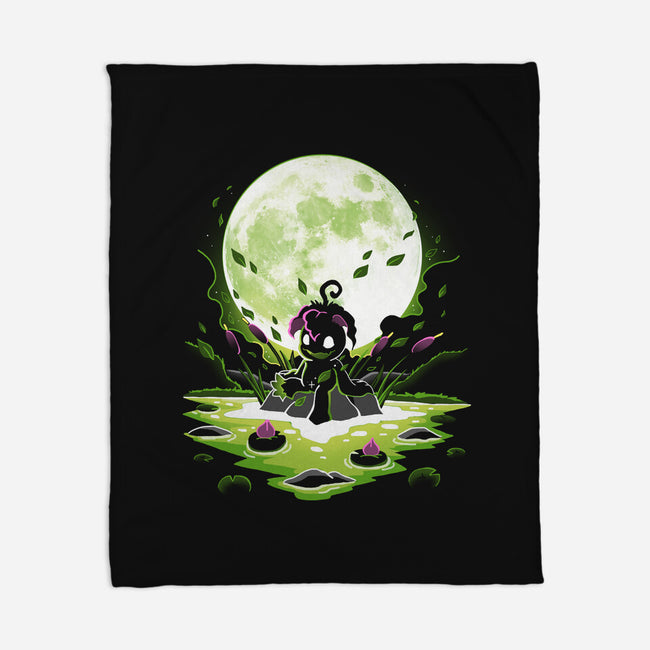 Digi Leaf Moon-None-Fleece-Blanket-Vallina84