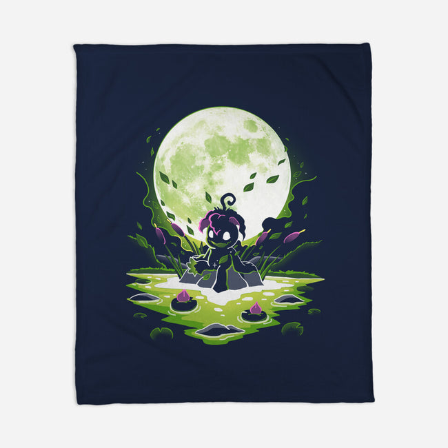Digi Leaf Moon-None-Fleece-Blanket-Vallina84