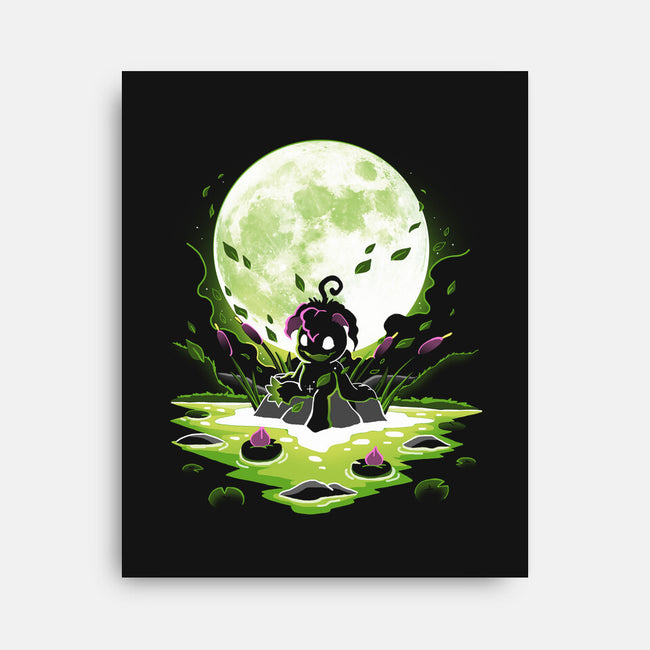 Digi Leaf Moon-None-Stretched-Canvas-Vallina84