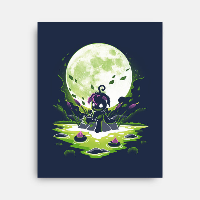 Digi Leaf Moon-None-Stretched-Canvas-Vallina84