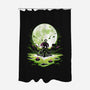 Digi Leaf Moon-None-Polyester-Shower Curtain-Vallina84