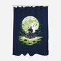 Digi Leaf Moon-None-Polyester-Shower Curtain-Vallina84