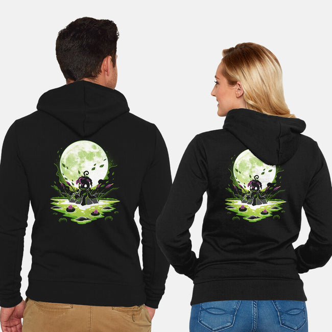 Digi Leaf Moon-Unisex-Zip-Up-Sweatshirt-Vallina84